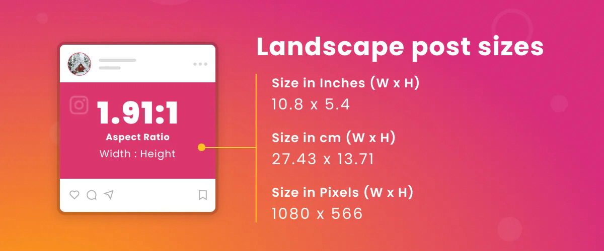 اندازه پست افقی اینستاگرام